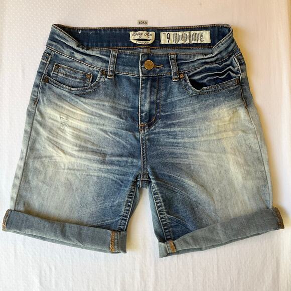 Indigo Rein Forever Women Denim Shorts size 9 Blue Mid Rise Stretch - Picture 1 of 10